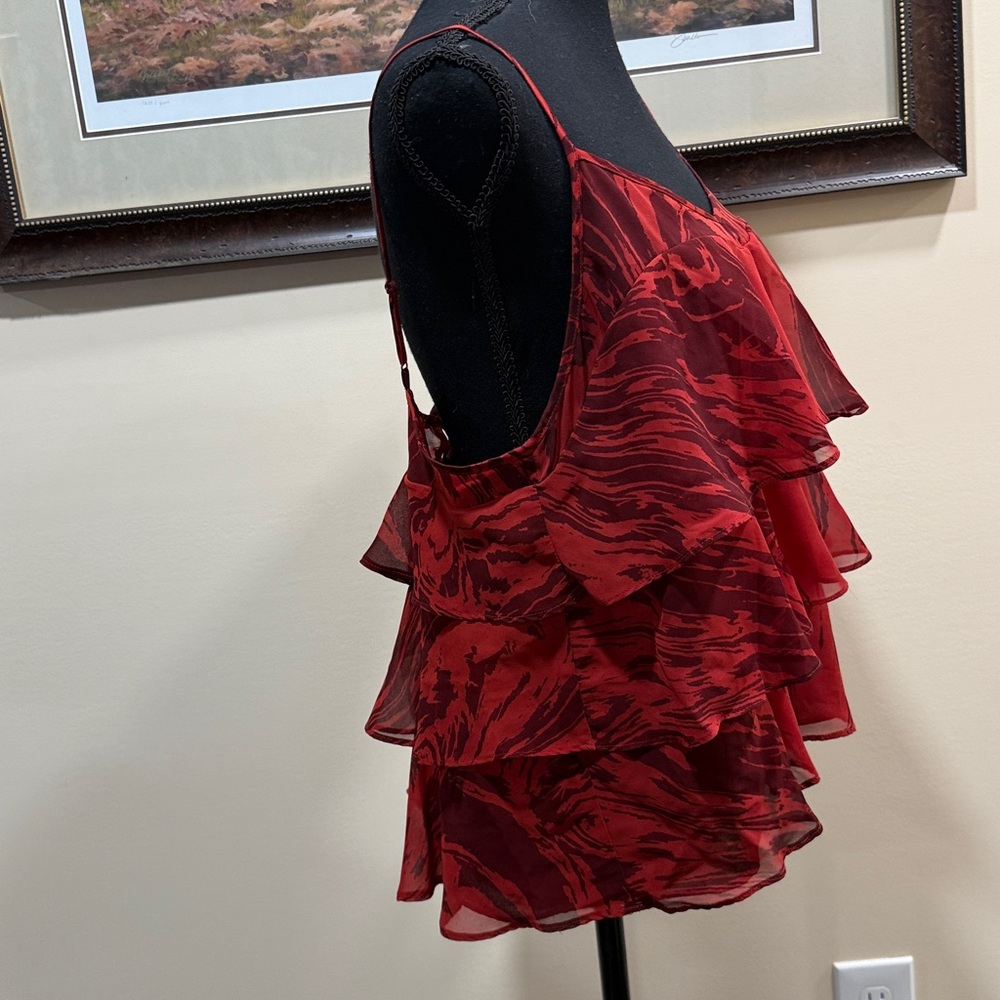 Red Ruffle Tank Top - Picture 2 of 8
